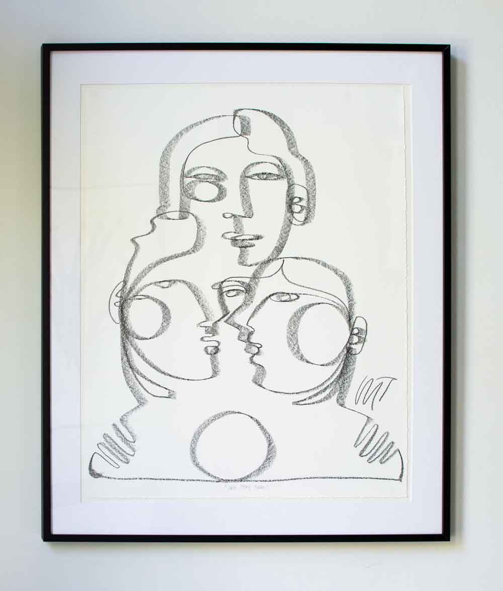 "They Get It From Me" Line Drawing, Framed