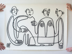 "Off Campus Lunch" Line Drawing