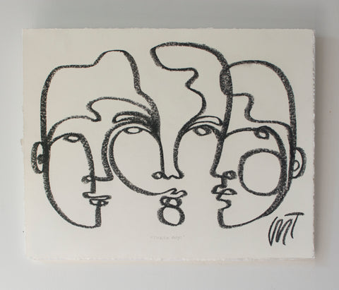 "Three Boys" Line Drawing