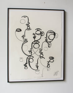 Through Thick and Thin Line Drawing, Framed